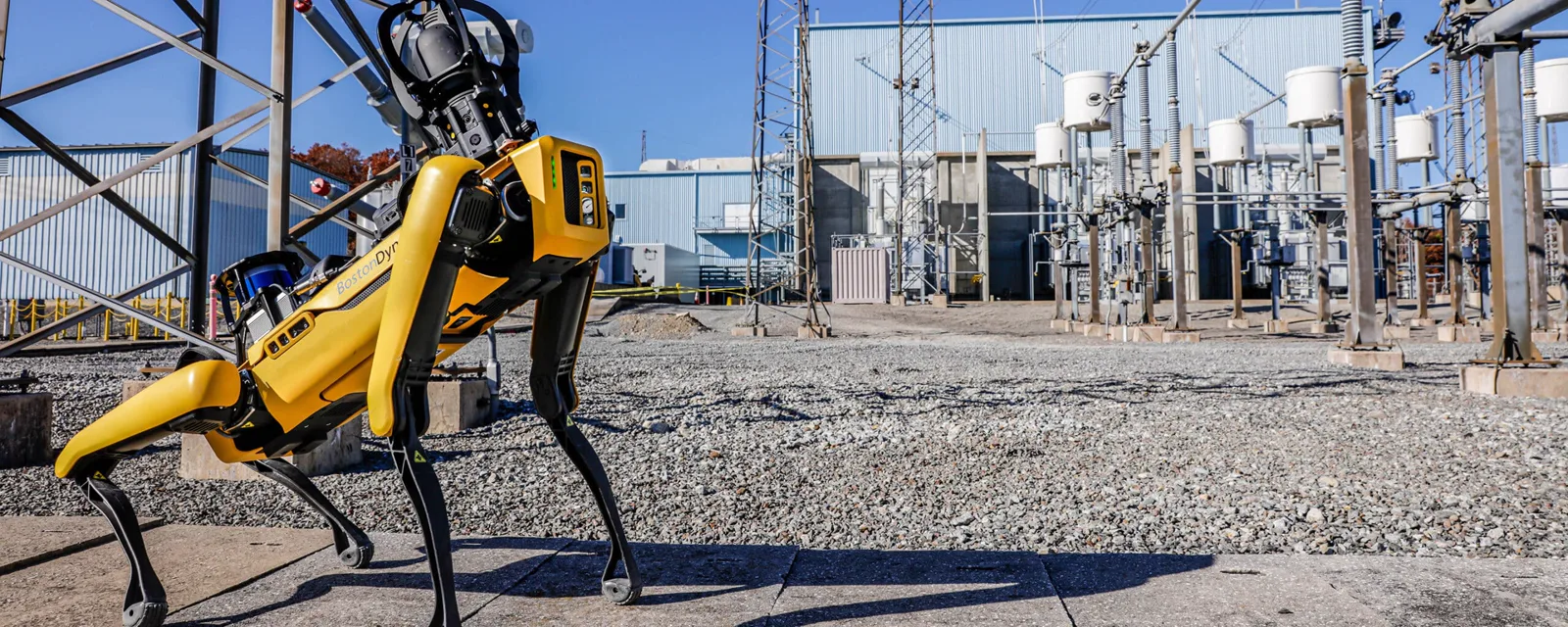 Boston Dynamics Spot with thermal camera in an industrial environment