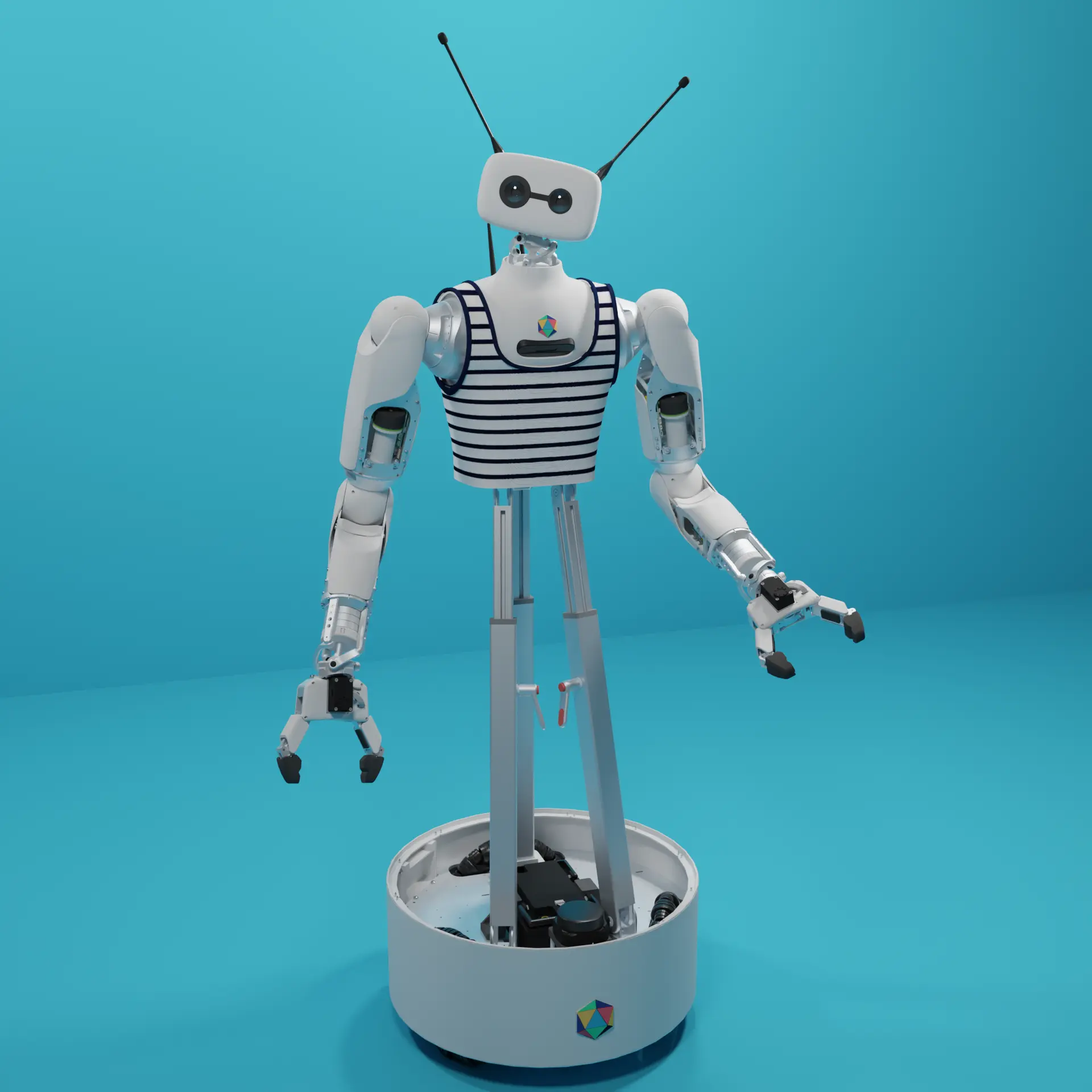 Reachy 2 on mobile base, Pollen Robotics and Hugging Face platform