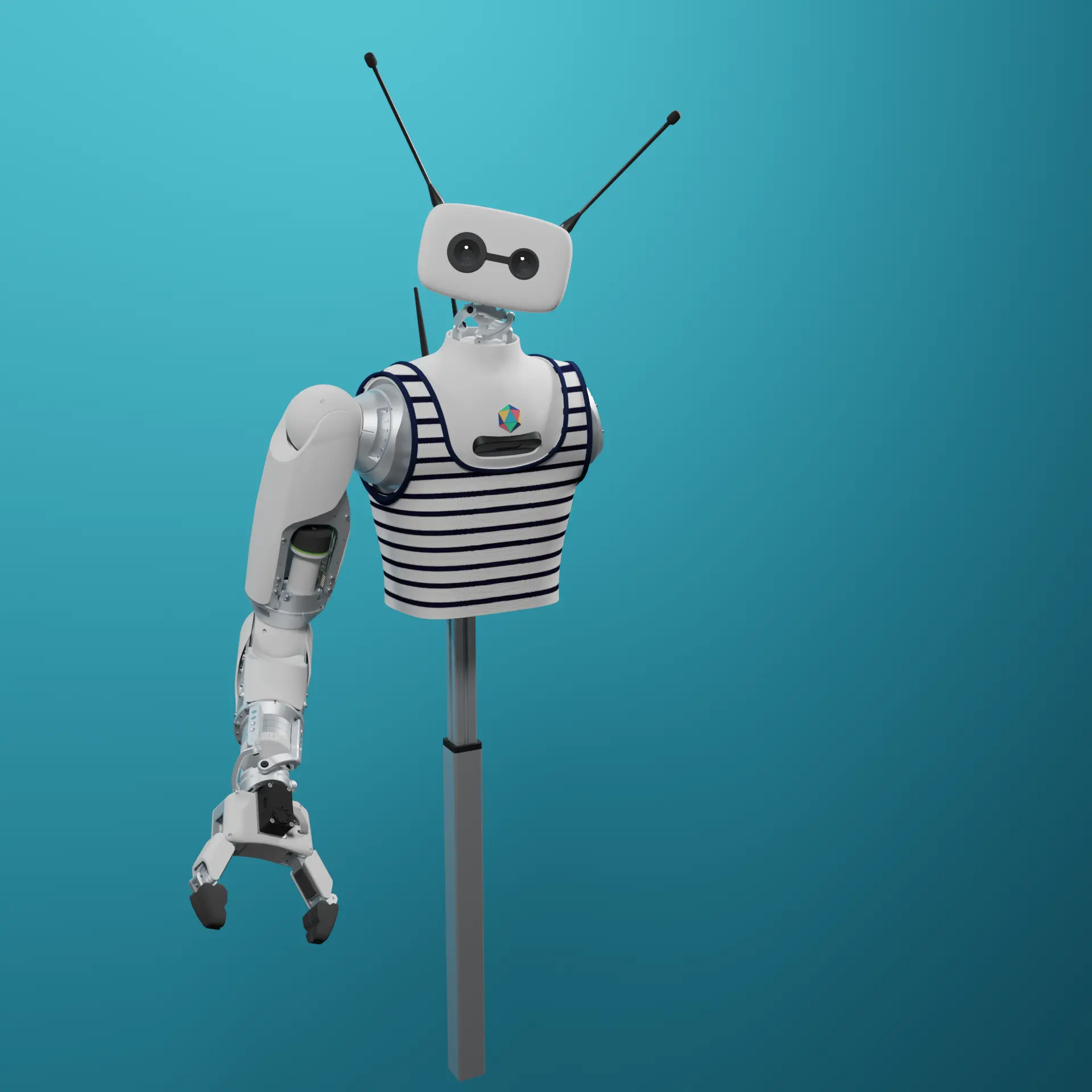 Reachy 2 single-arm configuration, Pollen Robotics and Hugging Face platform