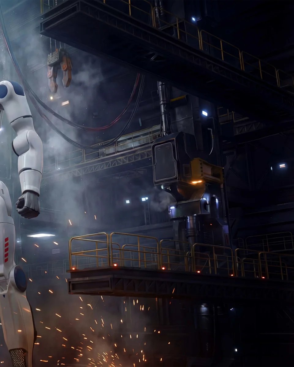 Unitree R1 in an industrial environment, official Unitree Robotics image